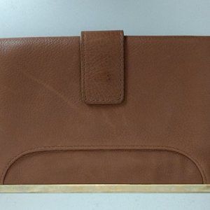 Audrey Brooke Tan Leather French Wallet